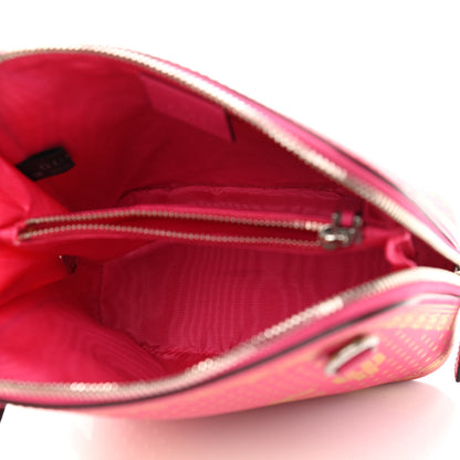 Gucci X SEGA Calfskin GUCCY Stars Mini Dome Shoulder Bag Violet Fuxia Gold 5 of 13