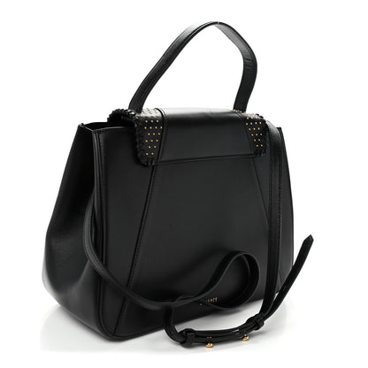 Versace Vitello Western Studded Virtus Top Handle Shoulder Bag Black 3 of 9