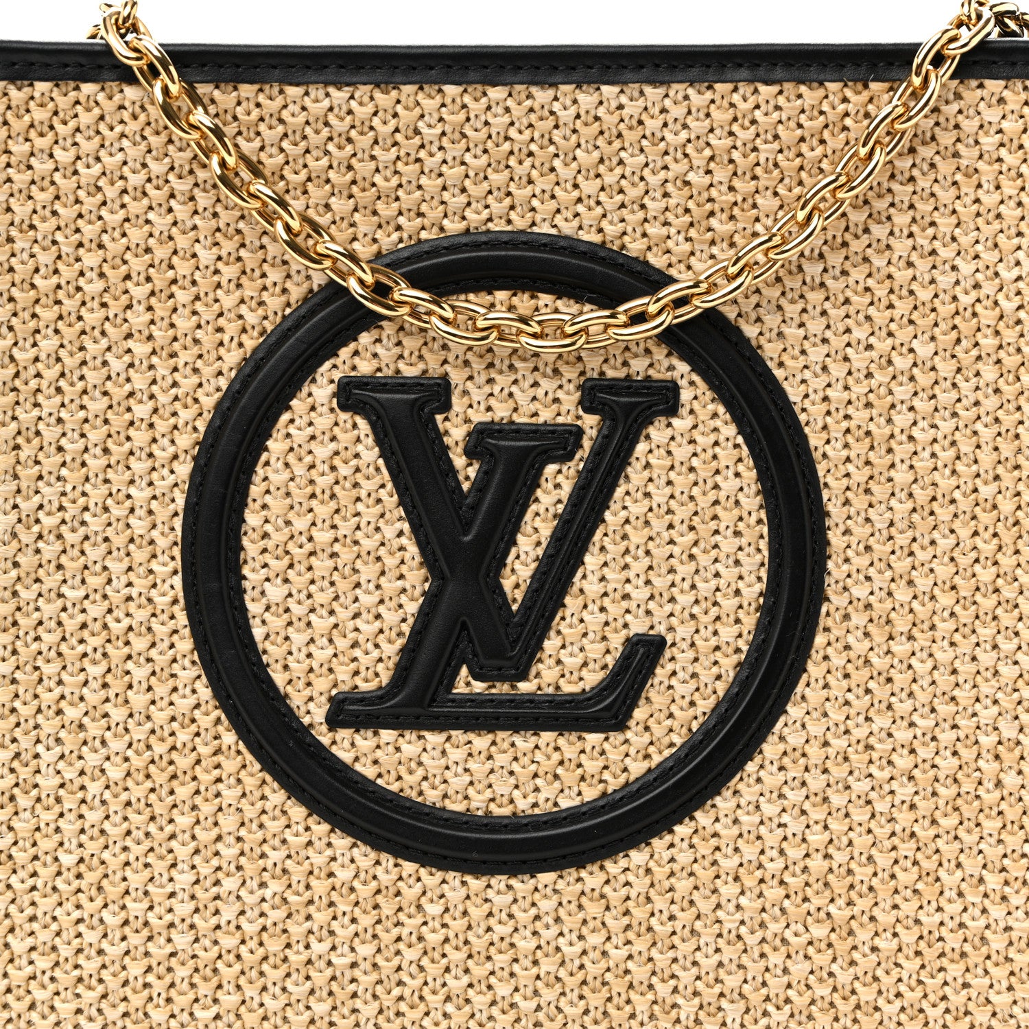 Louis Vuitton Raffia Calfskin Monogram Giant Pouch 7 of 9