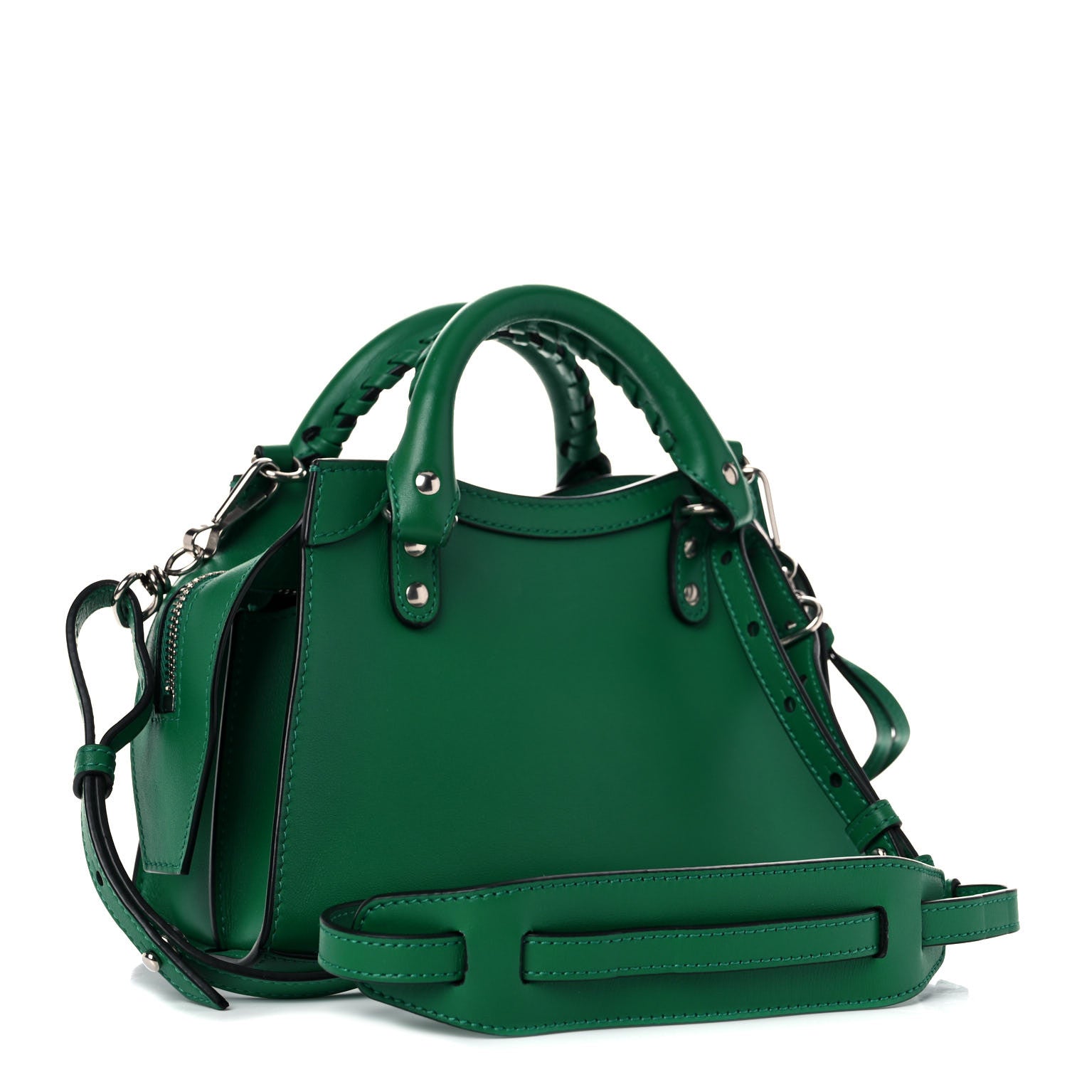 Balenciaga Smooth Calfskin Neo Classic Silver Hardware Mini City Grass Green 3 of 16