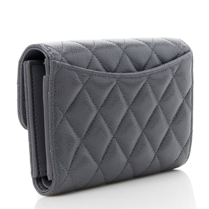 Chanel Caviar Quilted Medium Flap Wallet Grey 3 of 11