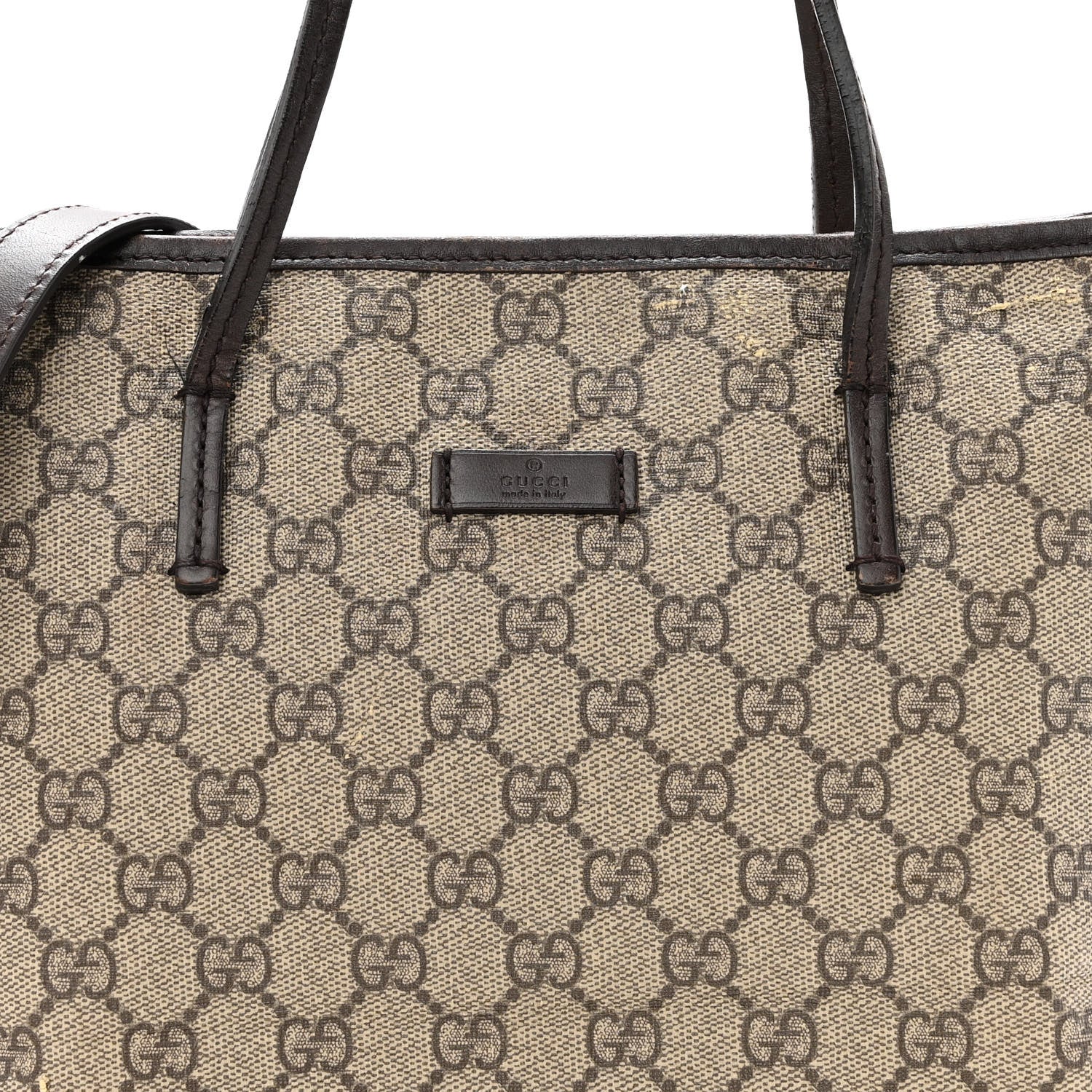 Gucci GG Supreme Monogram Small Zippered Tote Dark Brown 8 of 16