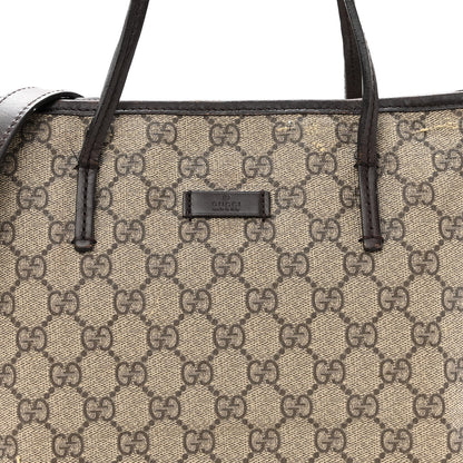 Gucci GG Supreme Monogram Small Zippered Tote Dark Brown 8 of 16