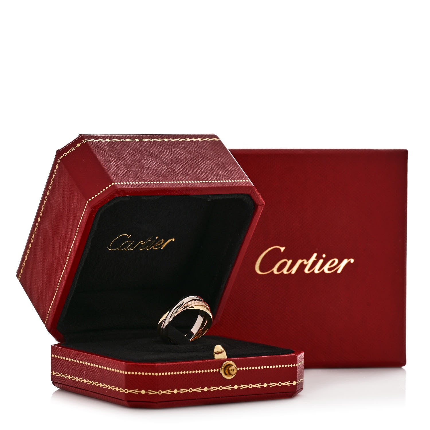 Cartier 18K Pink Yellow White Gold Classic Trinity Ring 57 8 5 of 5