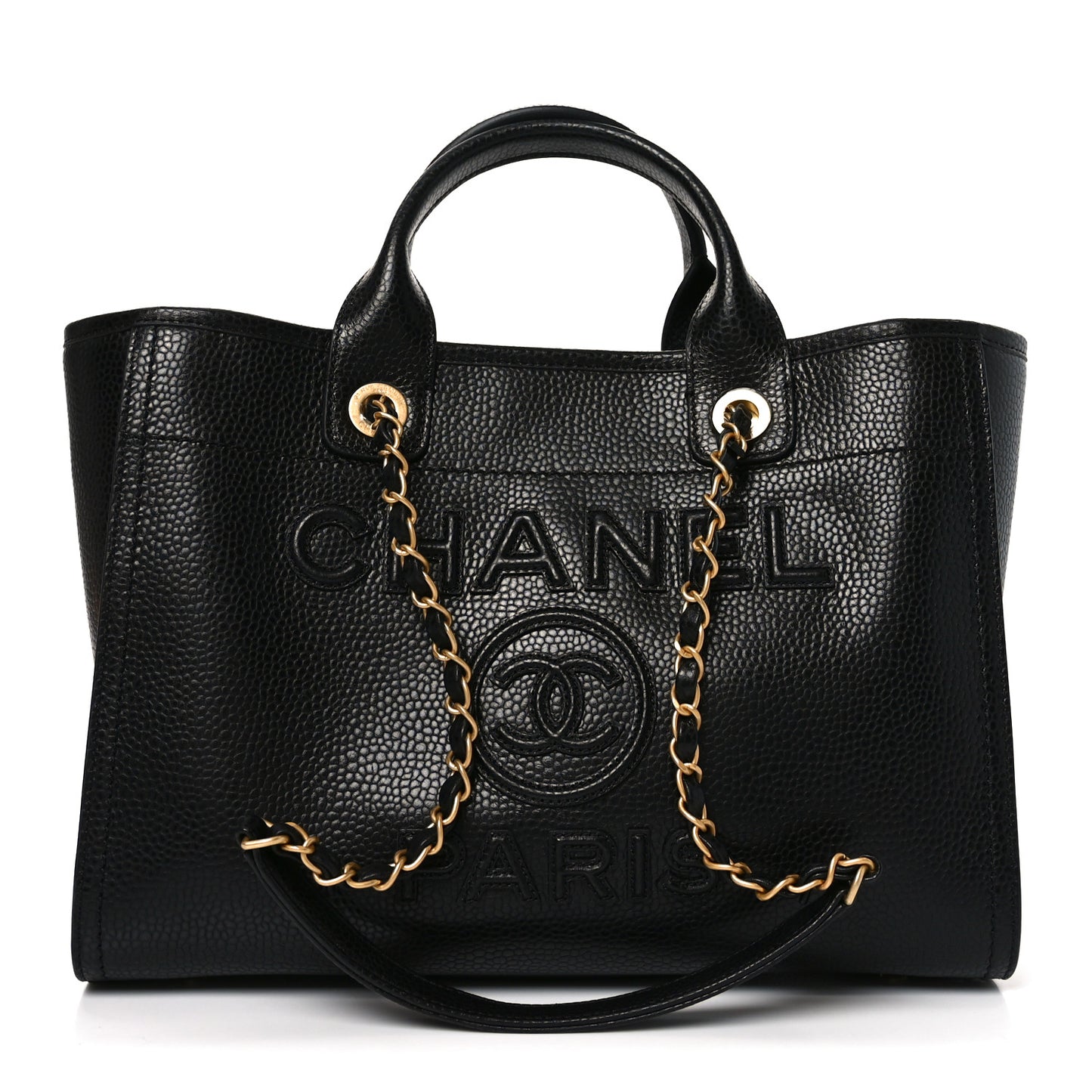 Calfskin Small Deauville Tote Black