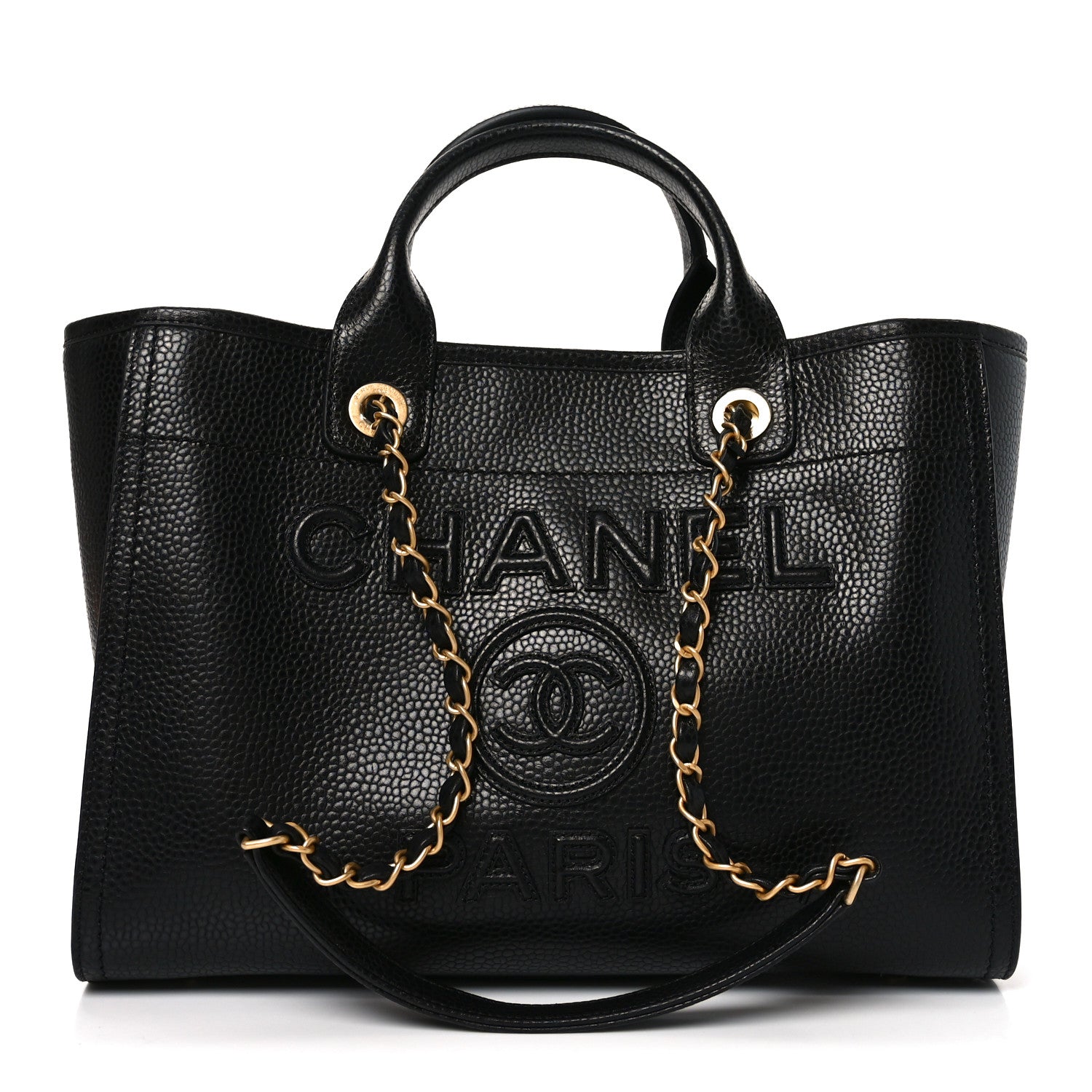 Chanel Calfskin Small Deauville Tote Black 1 of 11