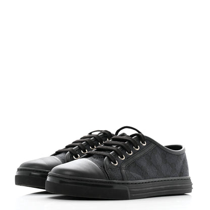 Gucci GG Monogram Calfskin Womens Low Top Sneakers 36 Piombo Black 4 of 11