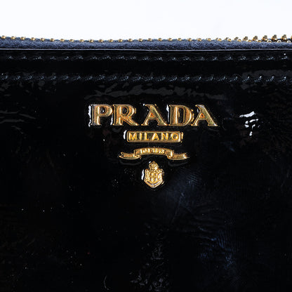 Prada Vernice Zip Around Wallet Black 3 of 12