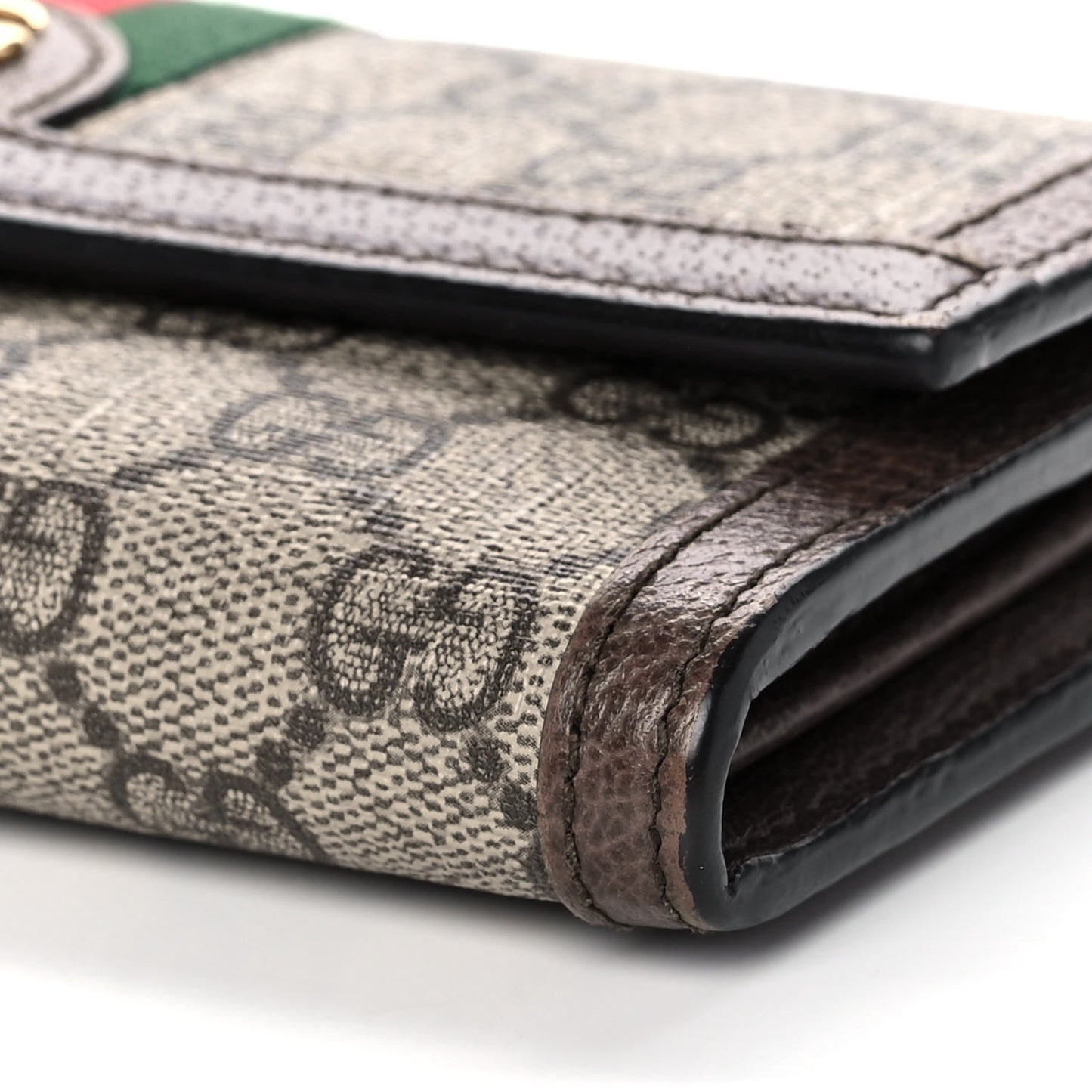 GG Supreme Monogram Web Ophidia Continental Wallet Brown