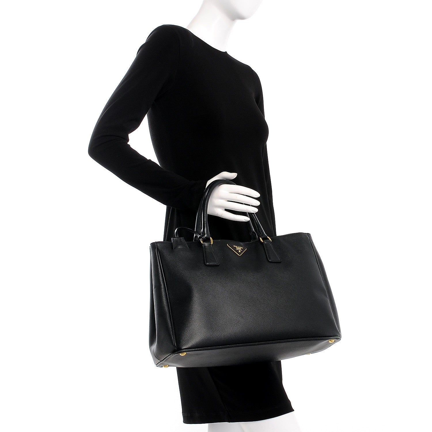 Prada Saffiano Lux Large Tote Nero Black 2 of 9