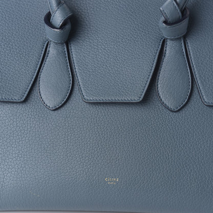 Celine Grained Calfskin Small Tie Knot Tote Denim 9 of 12