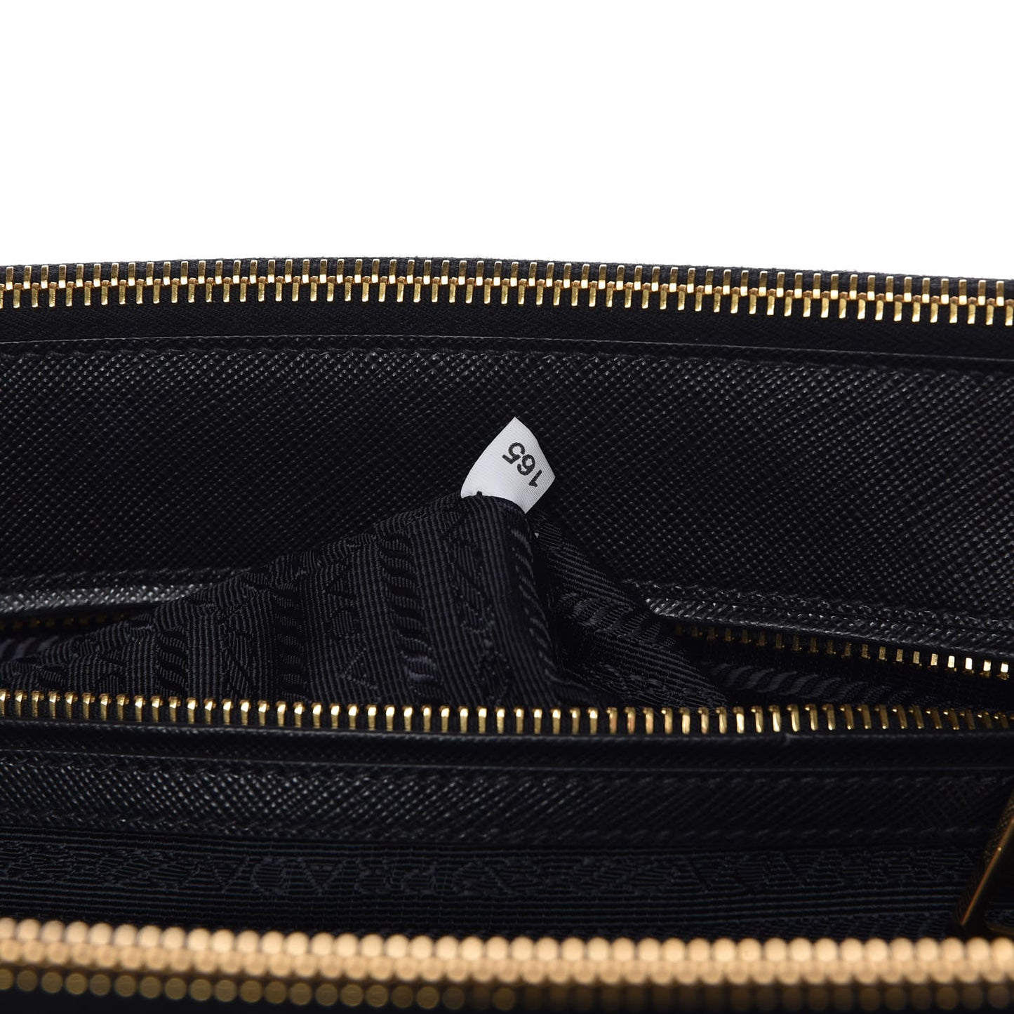 Saffiano Lux Bi-Color Medium Galleria Double Zip Tote Black White