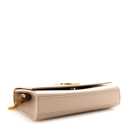 Saint Laurent Grain De Poudre Small Monogram Kate Satchel Dark Beige 4 of 10