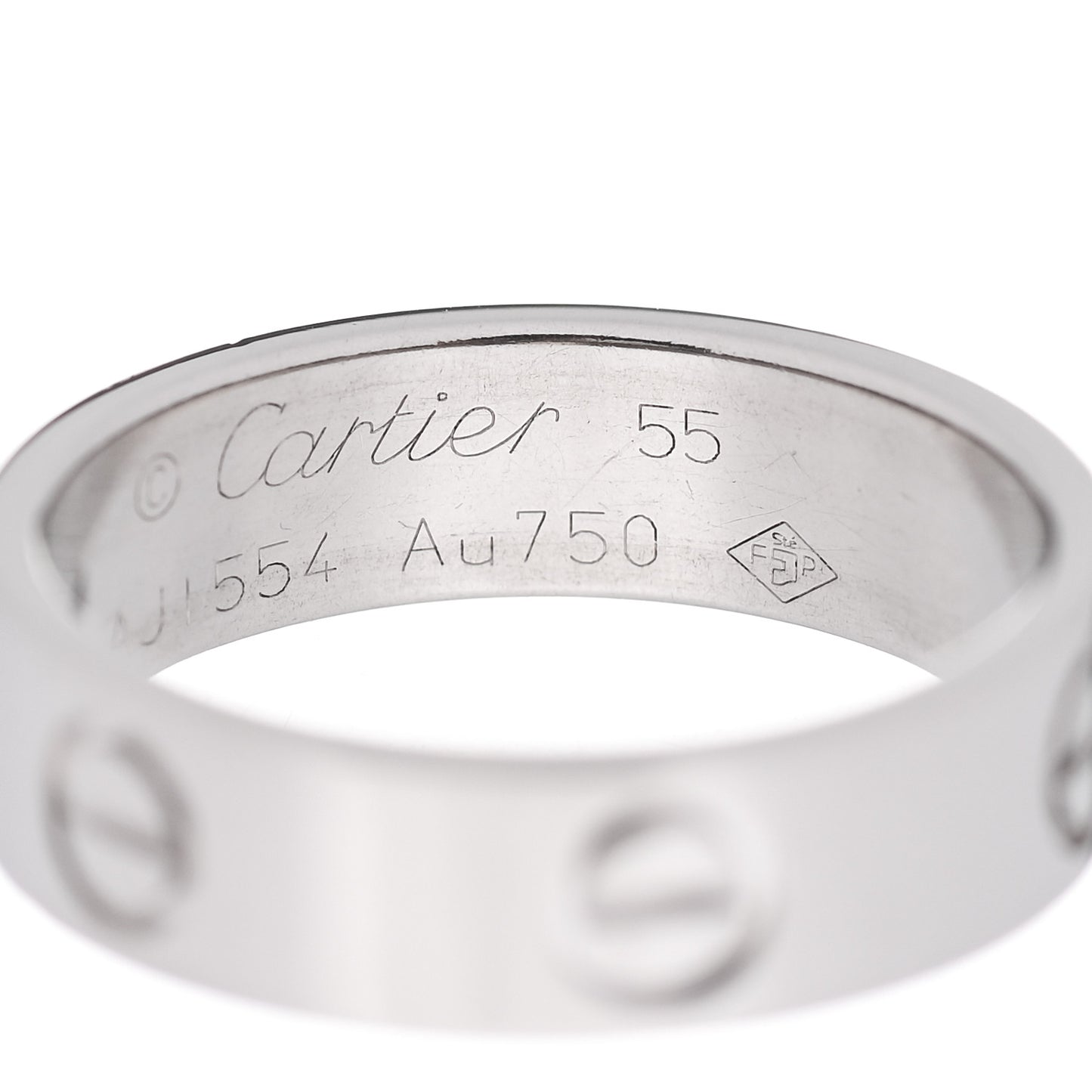 18K White Gold 5.5mm LOVE Ring 55 7.25