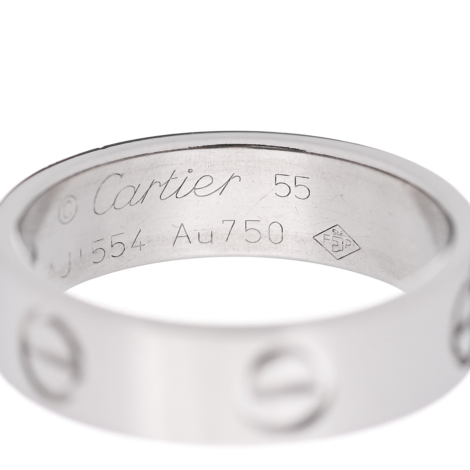 Cartier 18K White Gold 5.5mm LOVE Ring 55 7.25 4 of 4