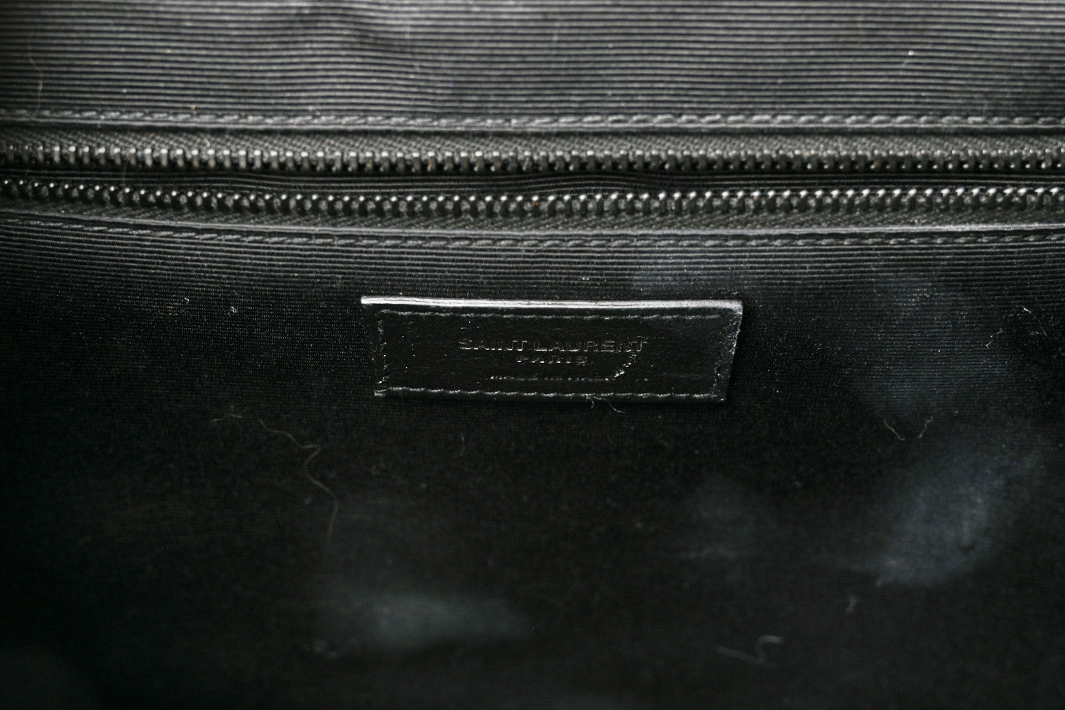 Saint Laurent Grain De Poudre Textured Mixed Matelasse Large Triquilt Monogram Monochrome Satchel Black 6 of 10