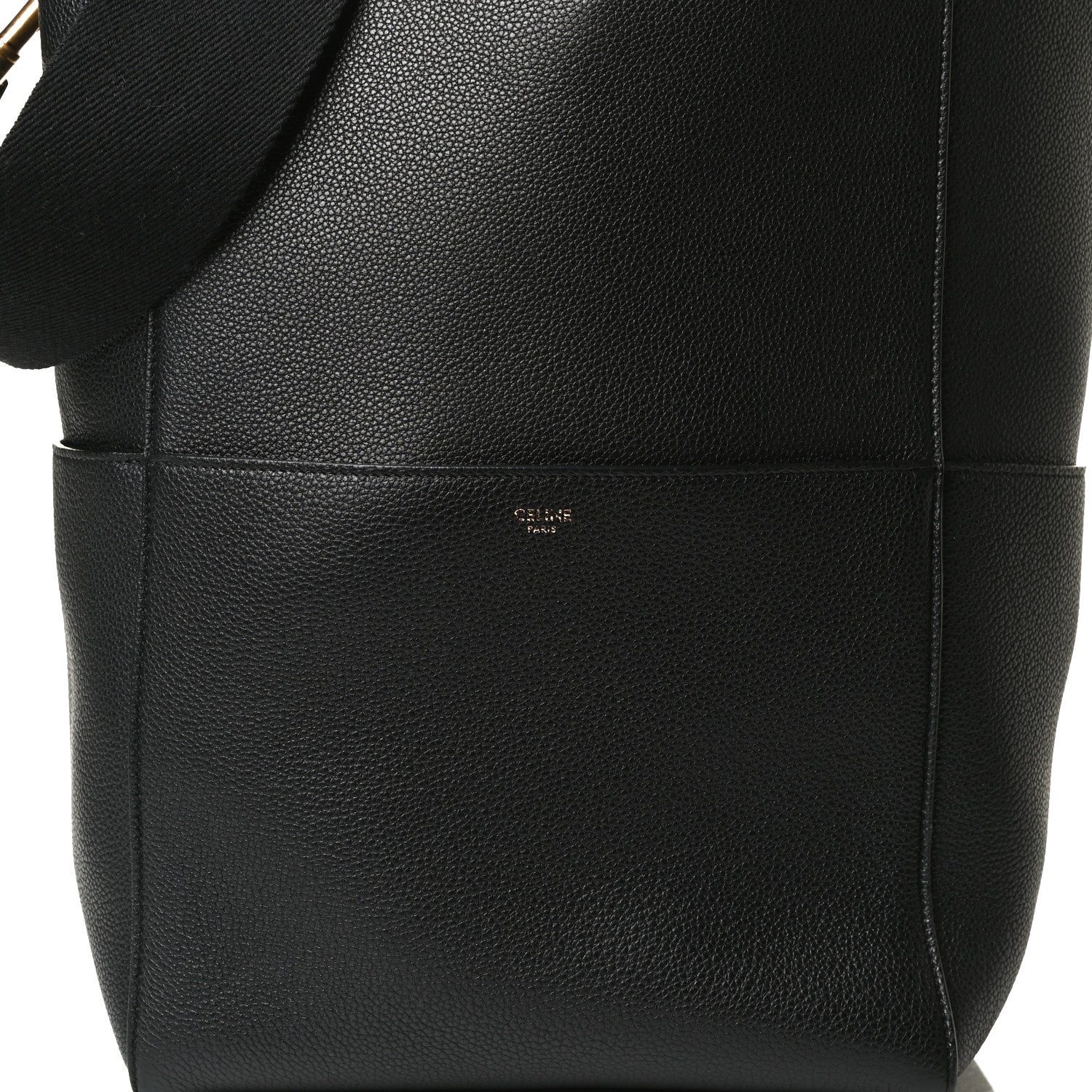 Celine Soft Grained Calfskin Sangle Bucket Bag Black 7 of 11