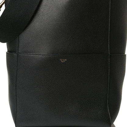 Celine Soft Grained Calfskin Sangle Bucket Bag Black 7 of 11