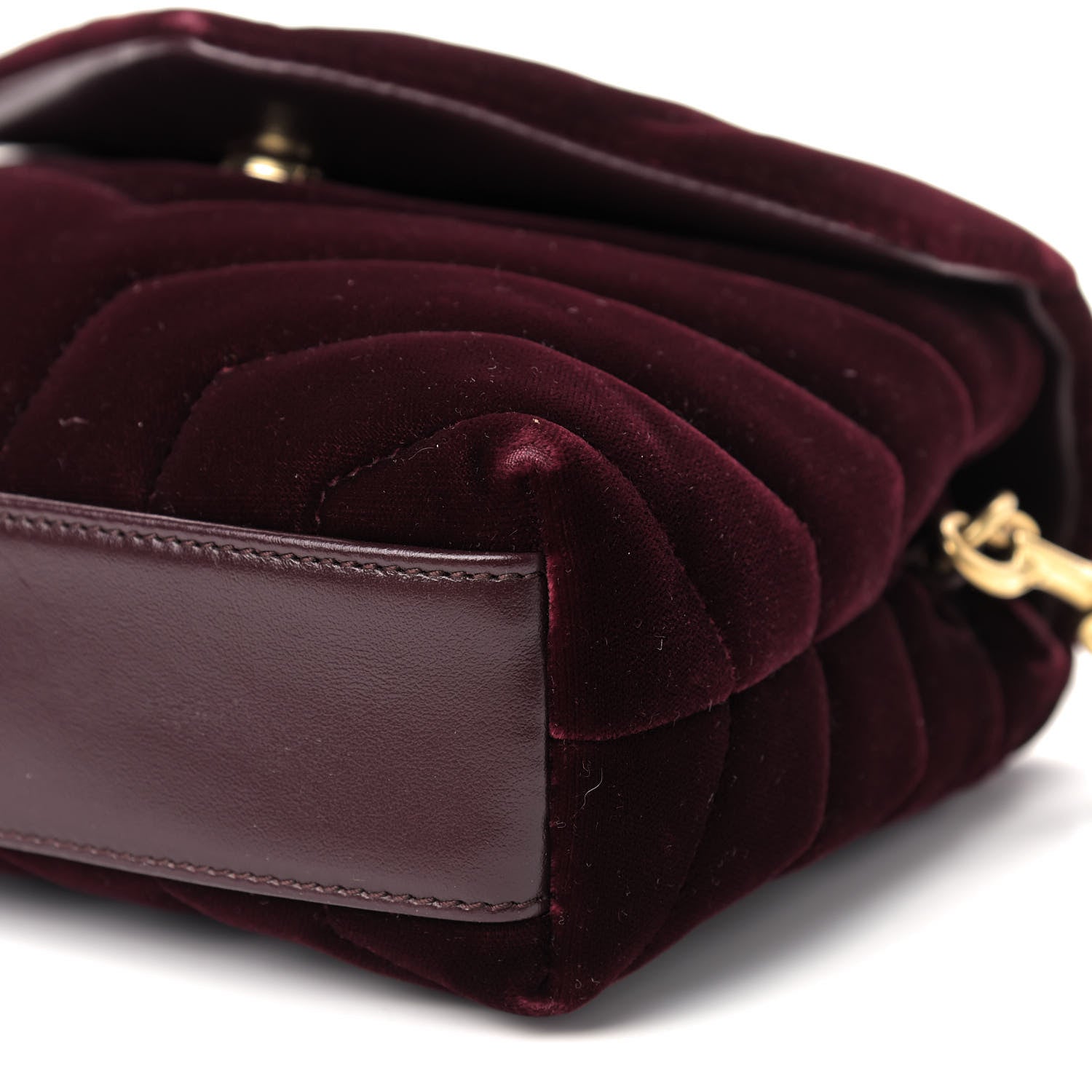 Saint Laurent Velvet Y Quilted Monogram Toy Loulou Crossbody Bag French Burgundy 7 of 9