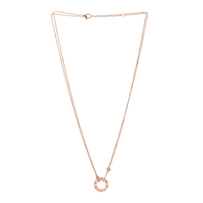 Cartier 18K Pink Gold 2 Diamond LOVE Necklace 3 of 5