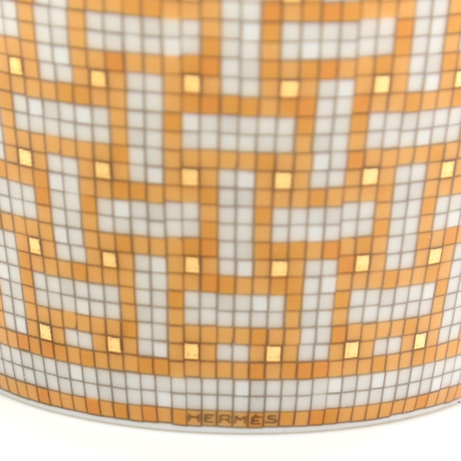 Hermes Porcelain Mosaique Au 24 Porcelain Candle Tumbler Gold 5 of 10