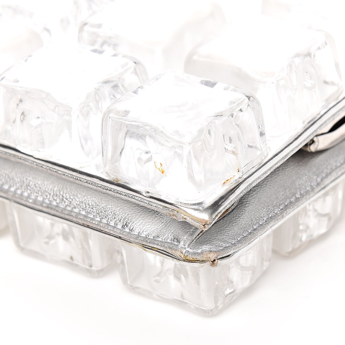 Plexi Ice Cube Clutch Silver