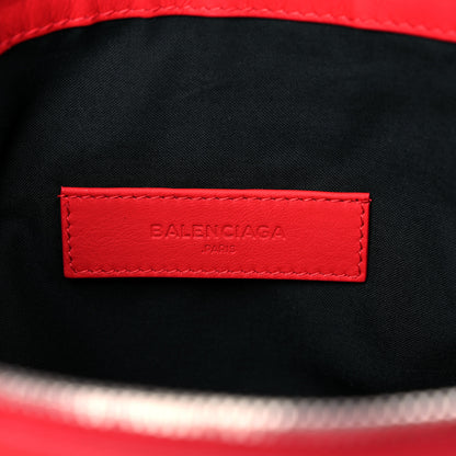 Balenciaga Smooth Calfskin Classic Silver Hardware Medium Clip Rouge Grenade 6 of 10