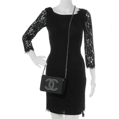 Chanel Patent Strass Wallet On Chain Black 2 of 8
