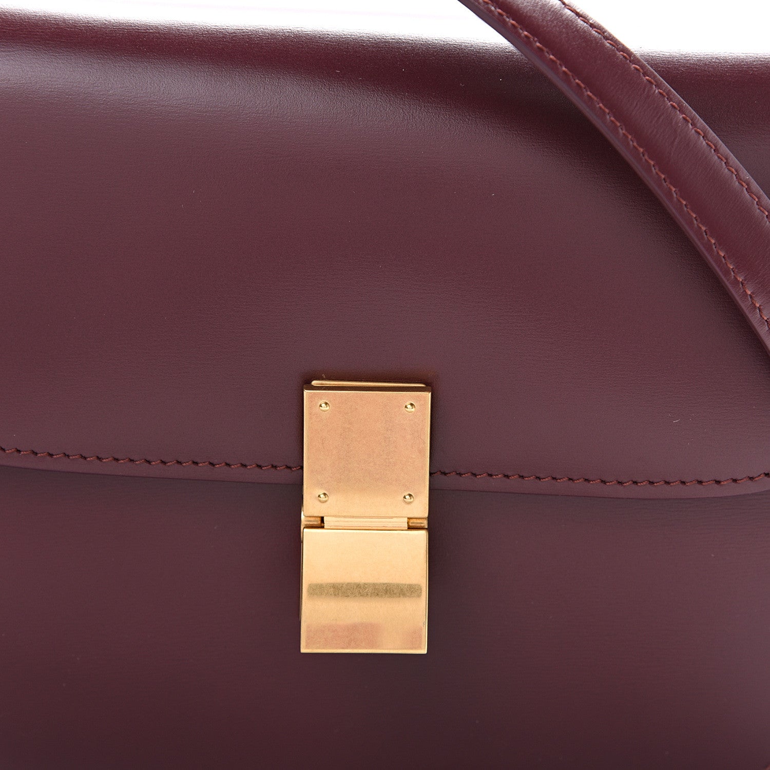 Celine Box Calfskin Teen Classic Box Flap Bag Burgundy 7 of 9
