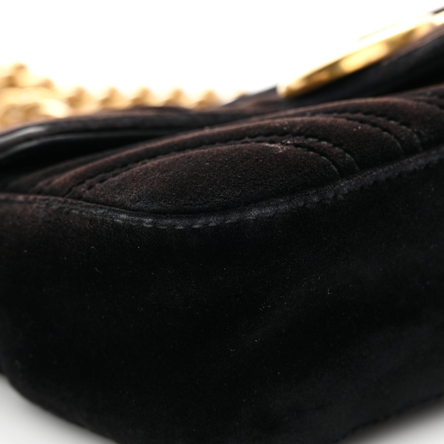Velvet Matelasse Mini GG Marmont Shoulder Bag Black