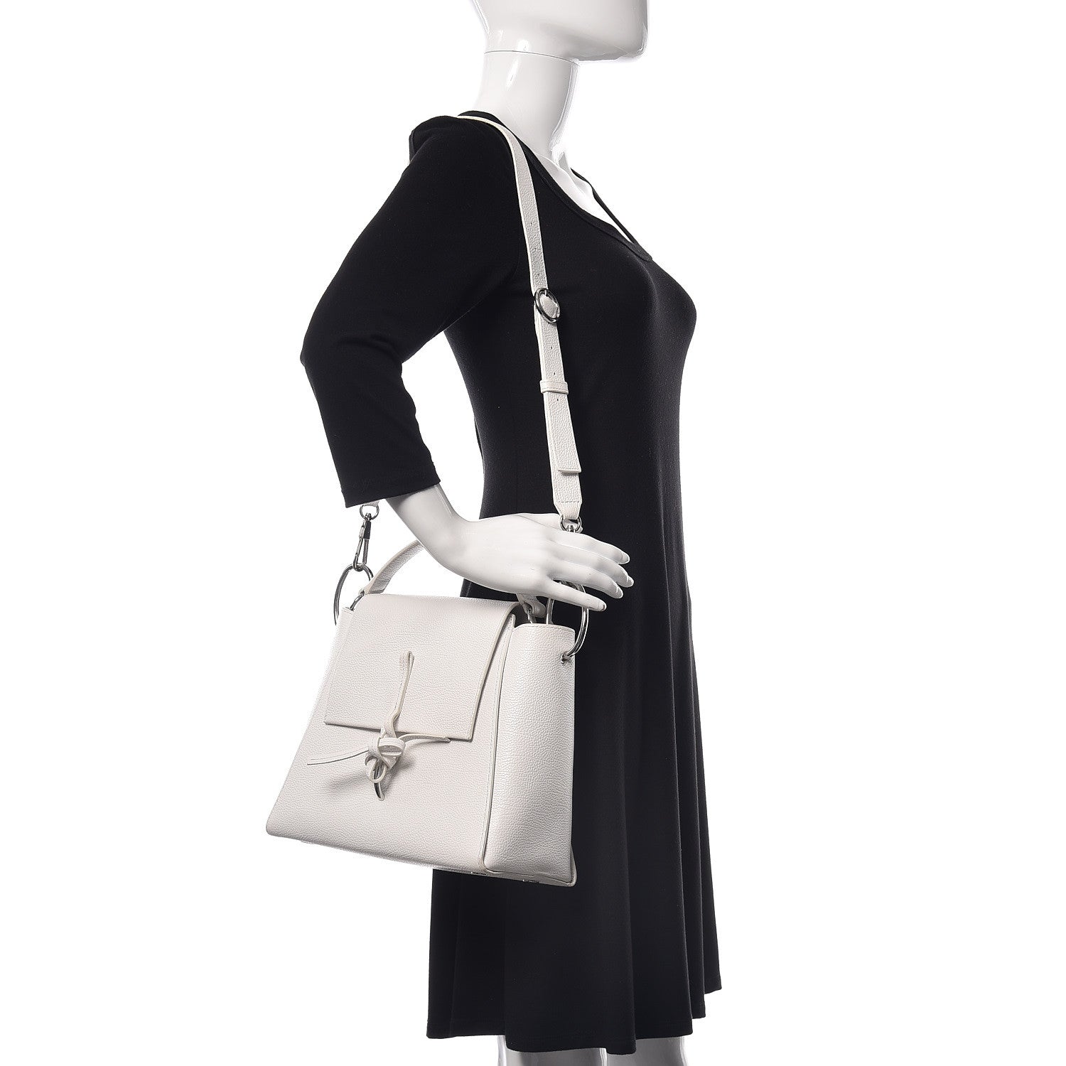 3.1 Phillip Lim 3.1 Textured Calfskin Leigh Top Handle Satchel White 3 of 14