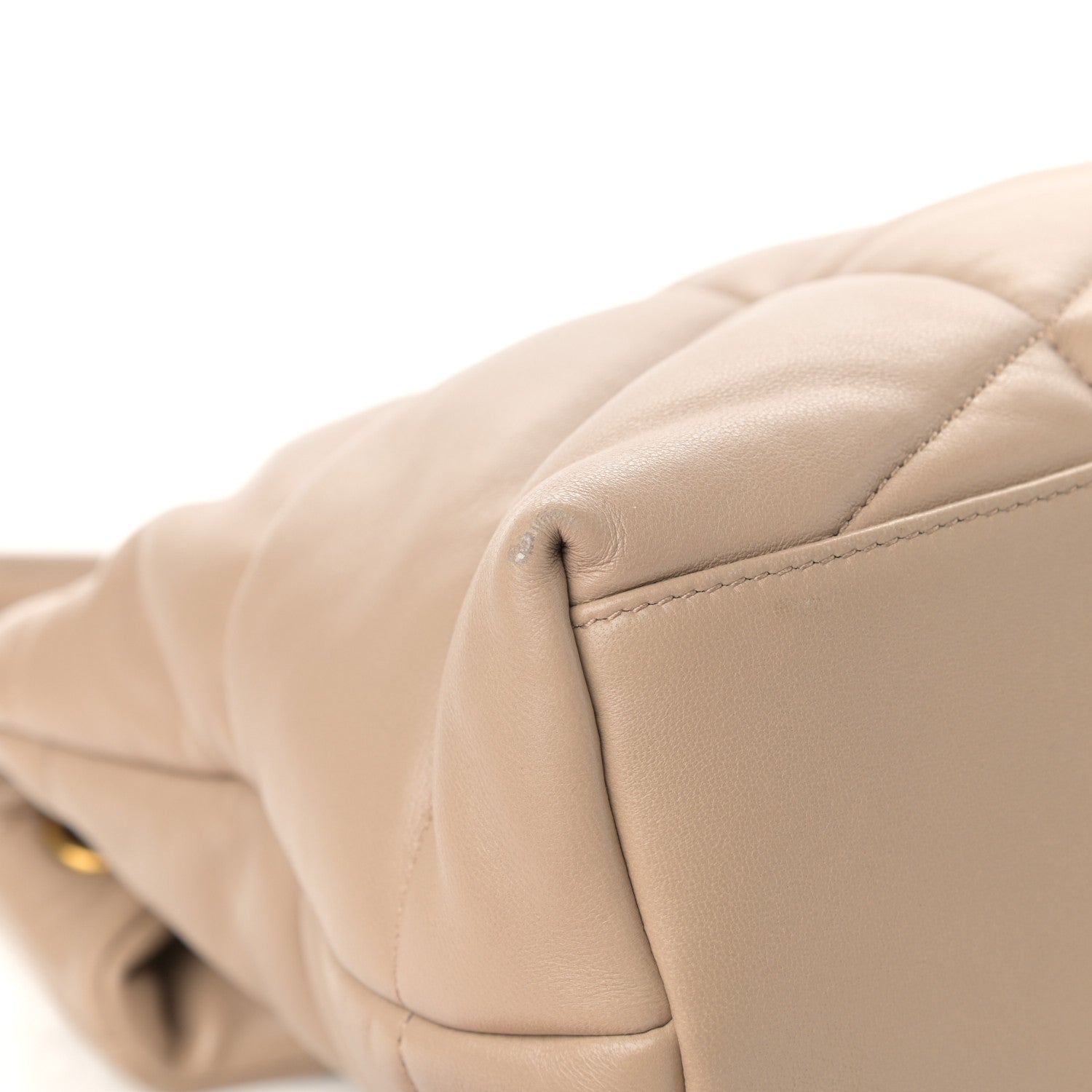 Saint Laurent Lambskin Quilted Medium Loulou Puffer Monogram Chain Satchel Dark Beige 13 of 13