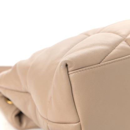 Saint Laurent Lambskin Quilted Medium Loulou Puffer Monogram Chain Satchel Dark Beige 13 of 13