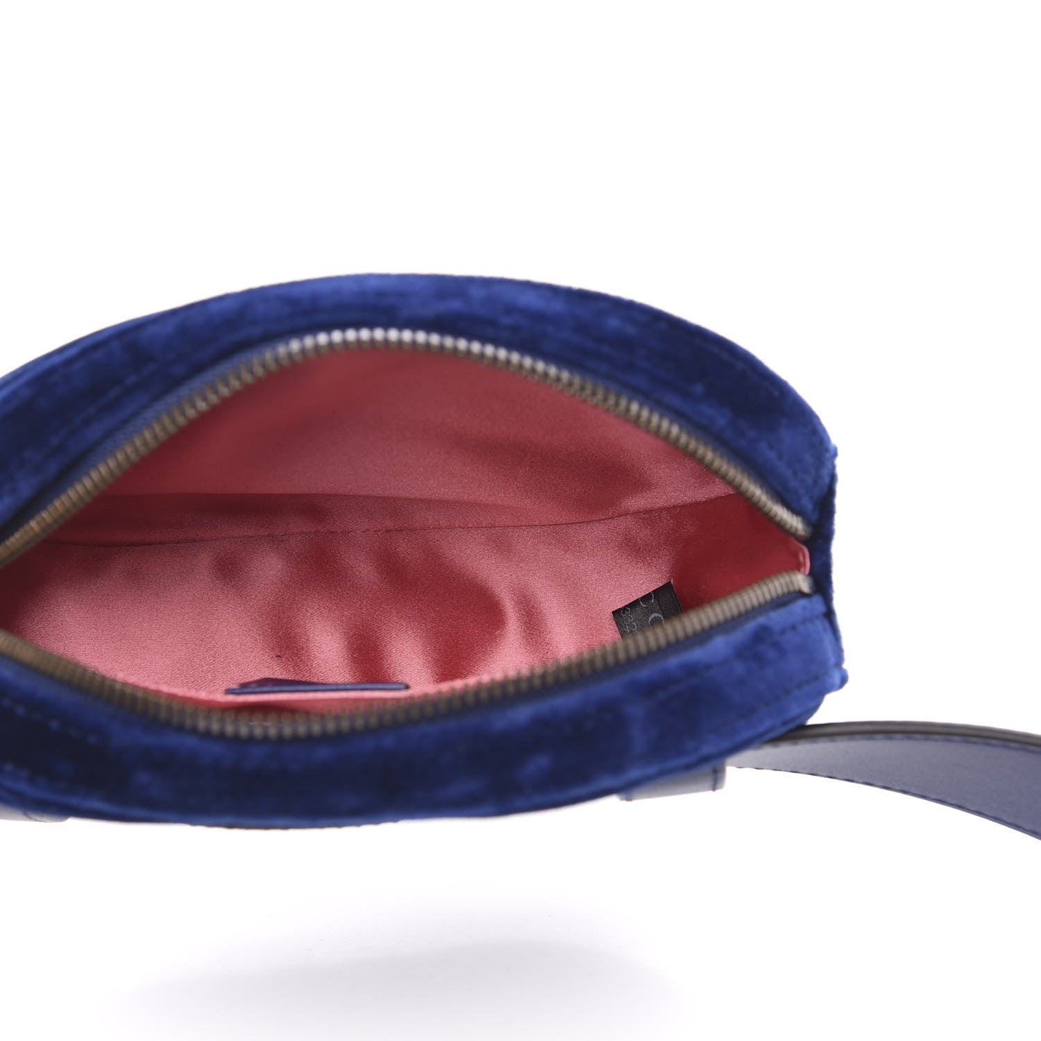 Gucci Velvet Matelasse GG Marmont Belt Bag 85 34 Cobalt Blue 5 of 10