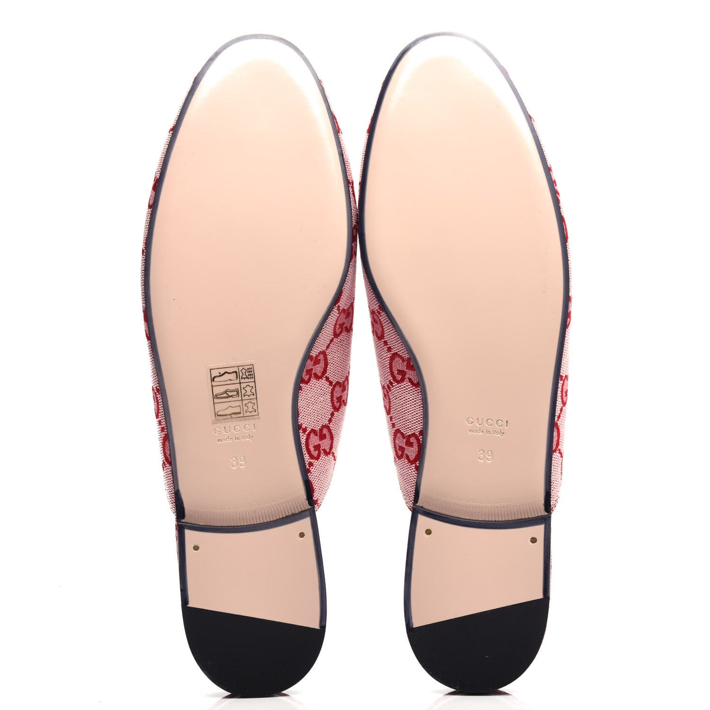 Canvas GG Monogram Horsebit Womens Princetown Slippers 39 Gardenia Hibiscus Red