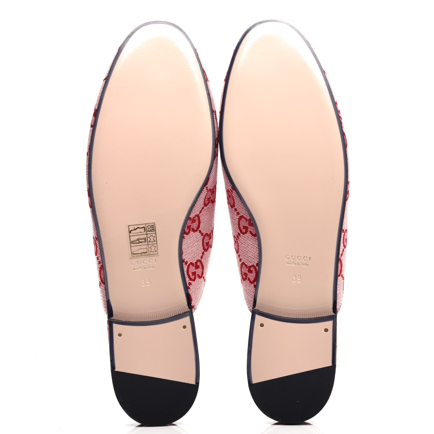 Gucci Canvas GG Monogram Horsebit Womens Princetown Slippers 39 Gardenia Hibiscus Red 6 of 11