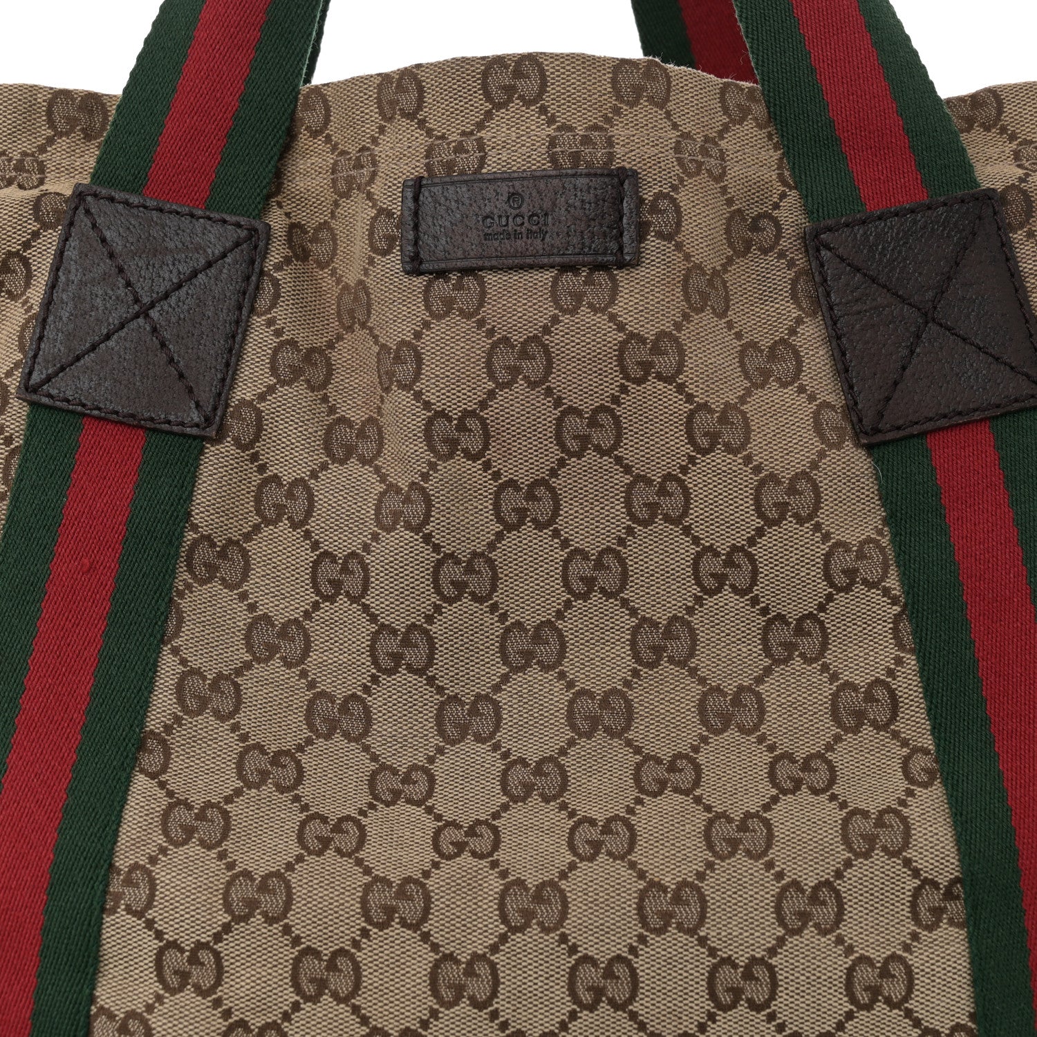 Gucci GG Monogram Medium Web Handle Vertical Tote Bag Dark Brown 8 of 10