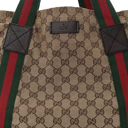 Gucci GG Monogram Medium Web Handle Vertical Tote Bag Dark Brown 8 of 10
