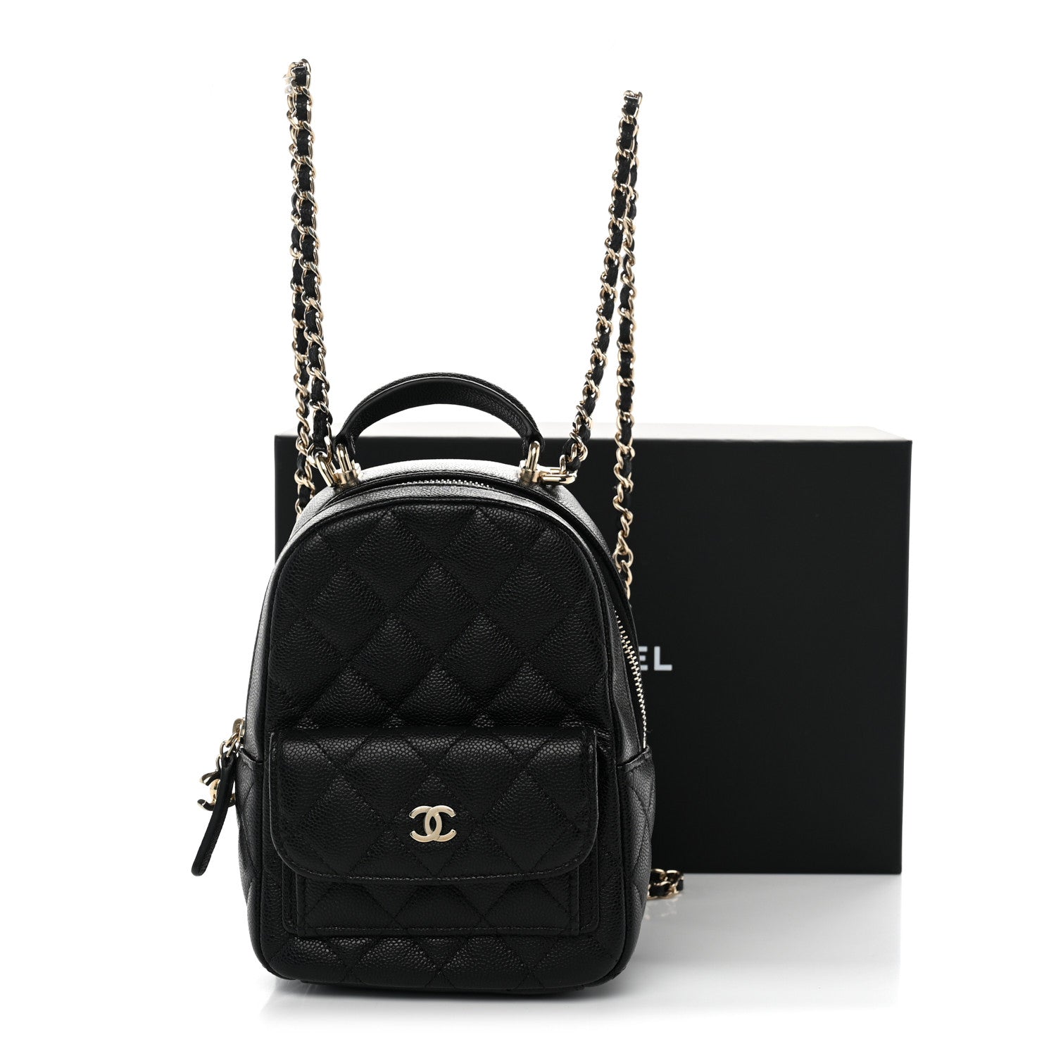 Chanel Caviar Quilted CC Mini Classic Backpack Black 10 of 10
