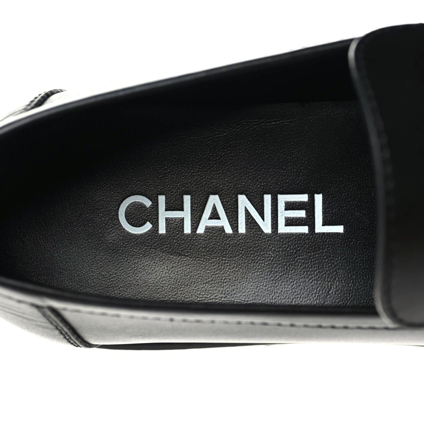 Calfskin CC Platform Loafers 40 Black