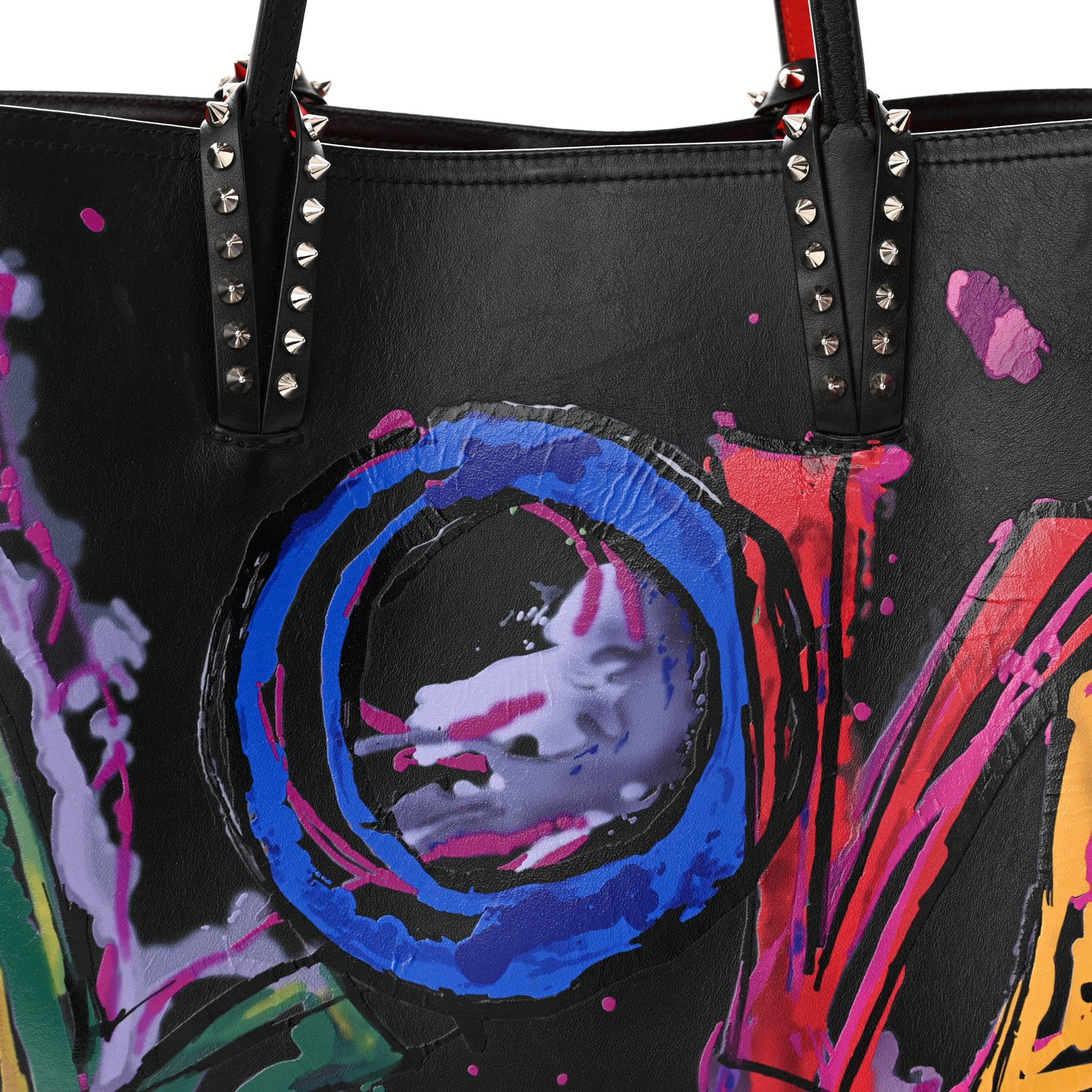 Christian Louboutin Calfskin In Love East West Cabata Tote Black Multicolor 9 of 15