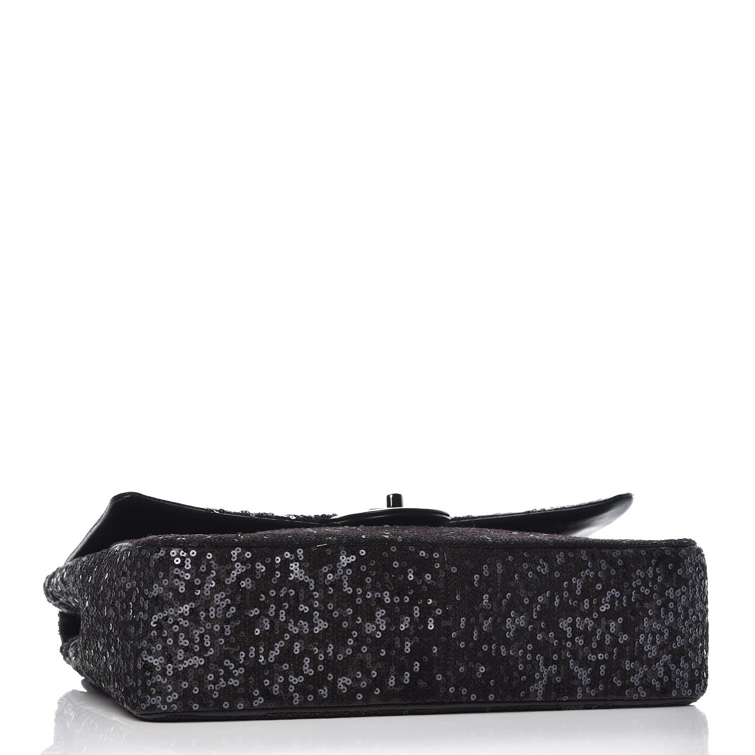 Chanel Sequin Lambskin Jumbo Moonlight on Water Flap Black 5 of 12