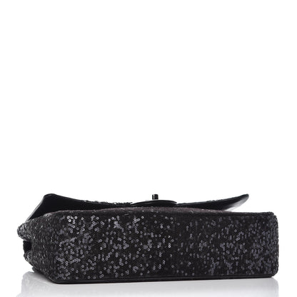 Chanel Sequin Lambskin Jumbo Moonlight on Water Flap Black 5 of 12