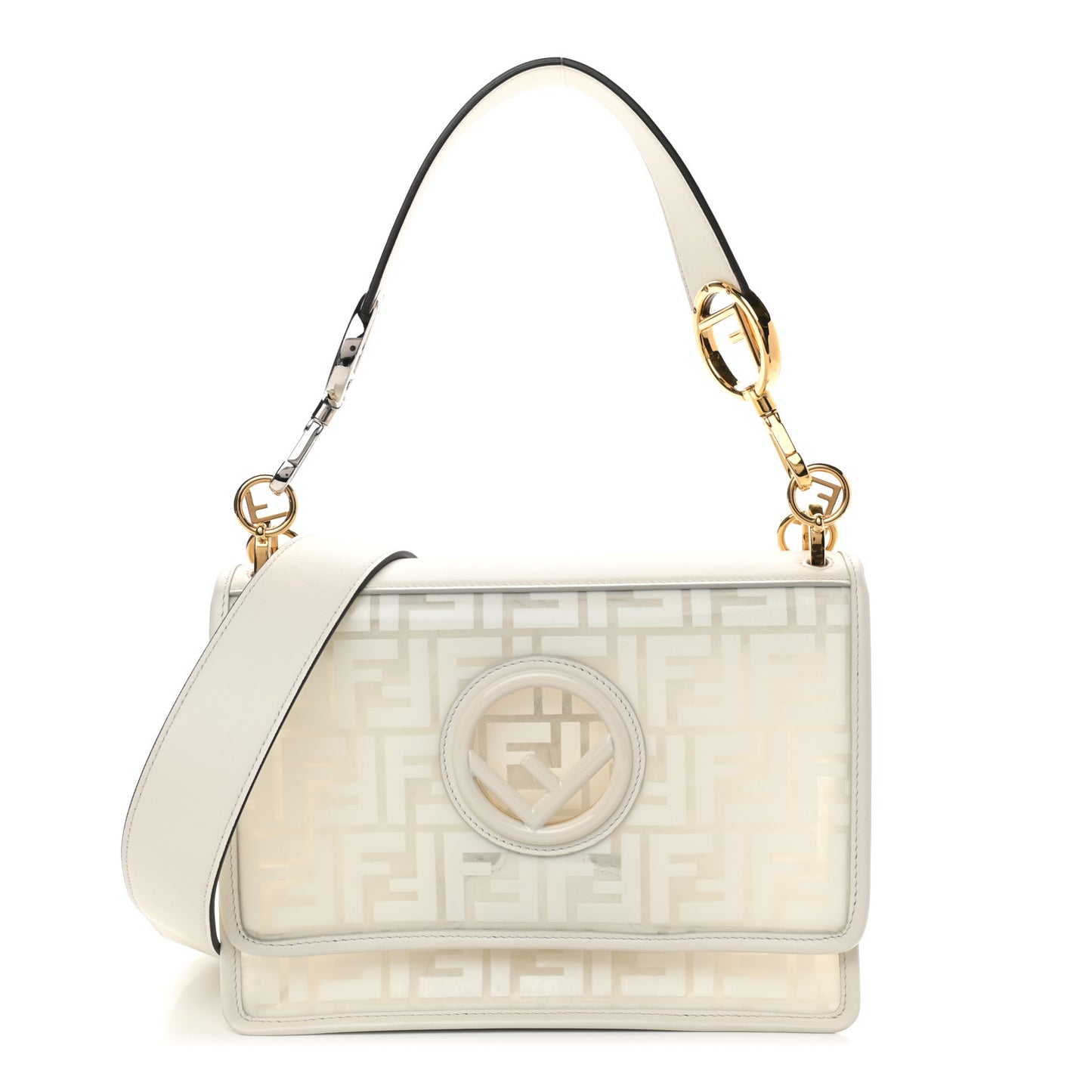 TPU FF Vitello Century F is Fendi Kan I Shoulder Bag White