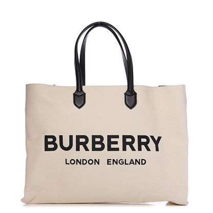 Burberry Canvas Lewes Tote Natural 1 of 10