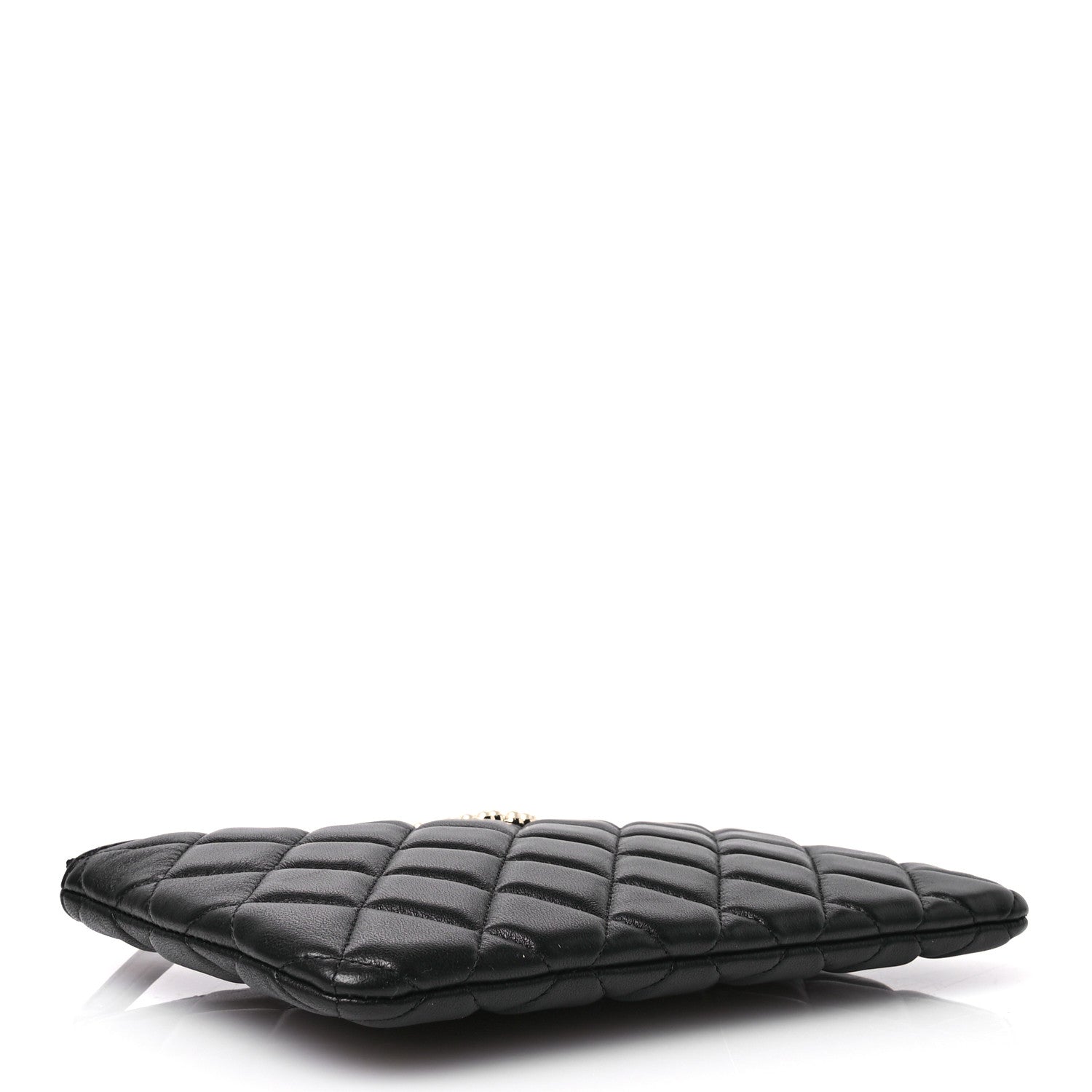 Chanel Lambskin Quilted Pearl CC Small Pouch Black 4 of 7