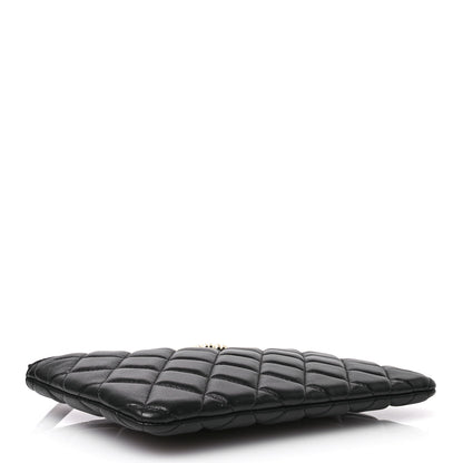 Chanel Lambskin Quilted Pearl CC Small Pouch Black 4 of 7