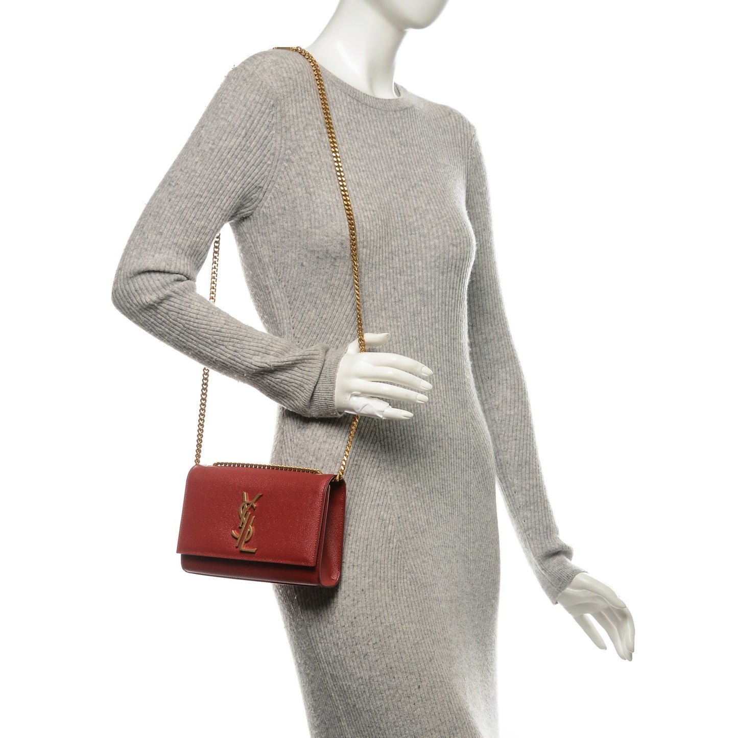 Grain De Poudre Small Deconstructed Monogram Kate Satchel Red