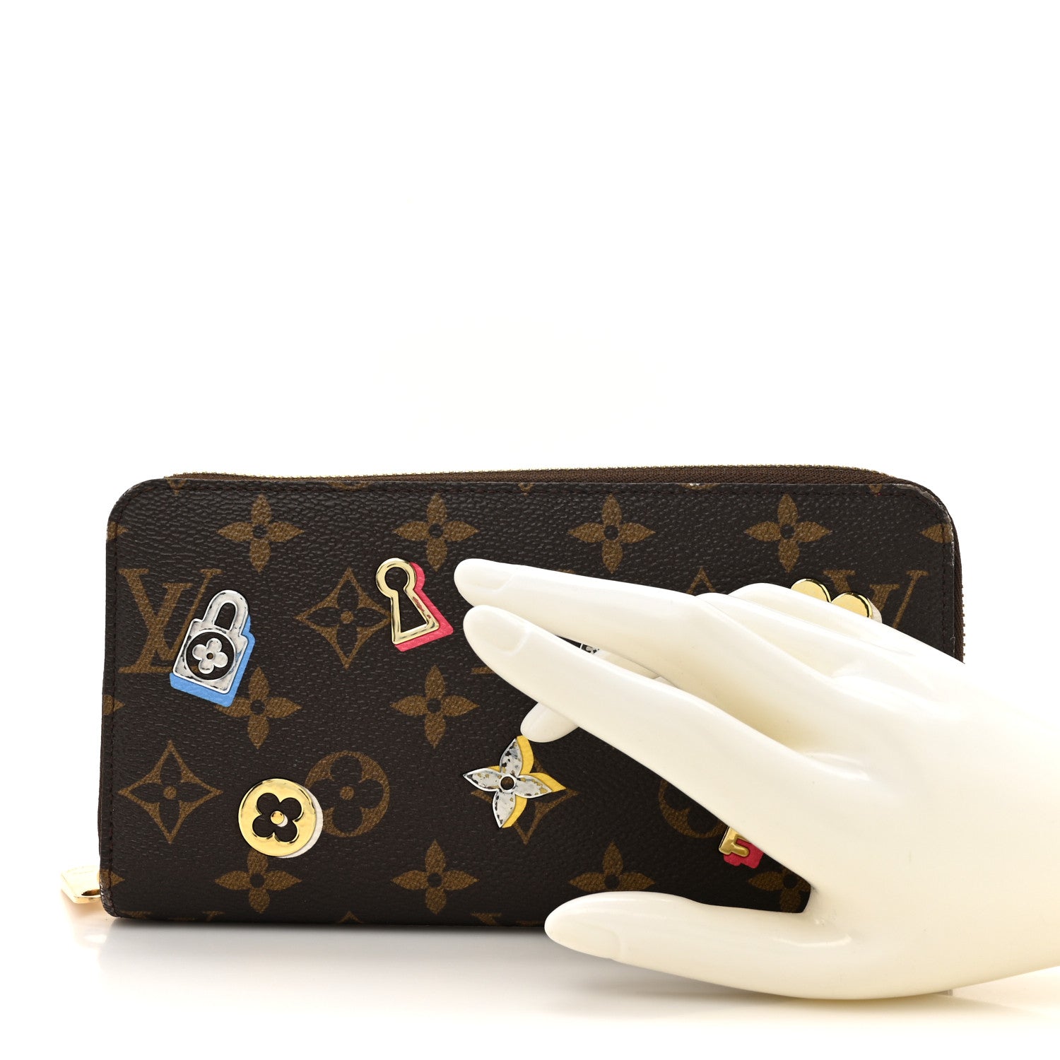Louis Vuitton Monogram LV Love Lock Zippy Wallet 2 of 14