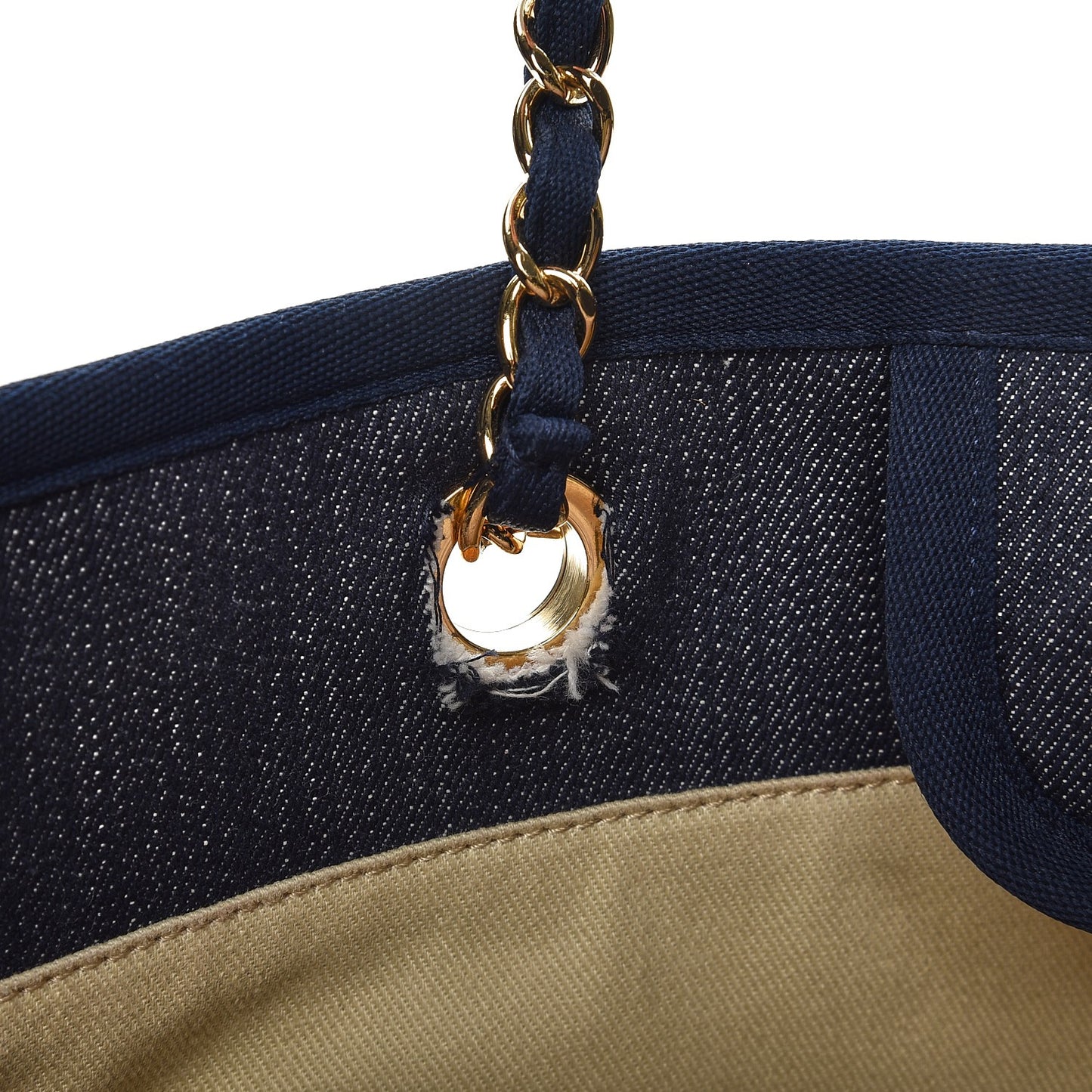 Canvas Small Deauville Tote Dark Blue